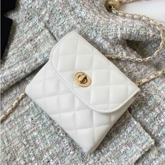 White Crossbody Vegan Belt Chain main image 6